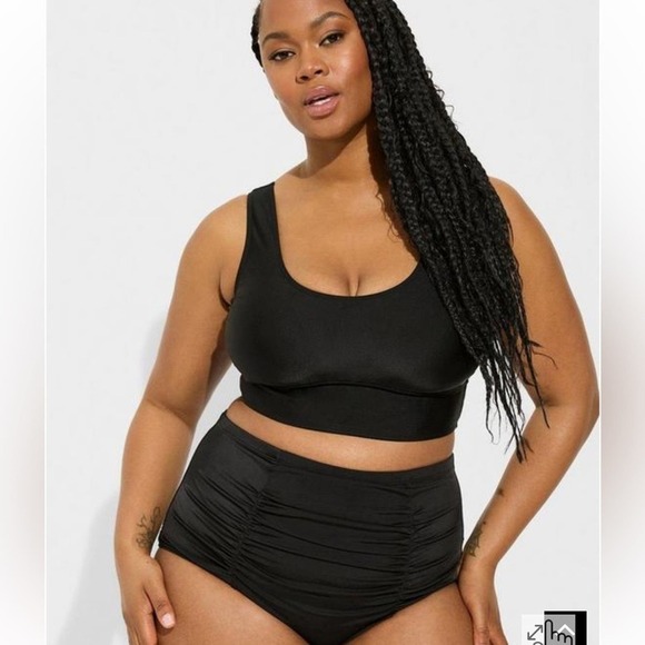 New! Torrid sz 3 High Rise Ruched Bathing Suit Swim Bottom 3X - Picture 1 of 2
